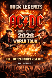 Rock Titans AC/DC Ignite 2026 With Explosive World Tour Announcement as Full Dates and Cities Finally Revealed, Sending Fans Into Frenzy Over What Could Be Their Loudest Global Comeback Yet…see more