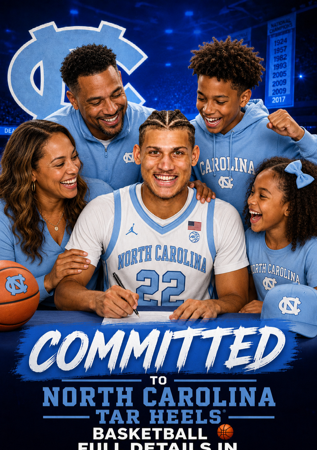 CHAPEL HILL, N.C. — A dream years in the making became reality as one of the nation’s promising young basketball talents officially announced his commitment to the North Carolina Tar Heels, sparking emotional celebrations among family members….