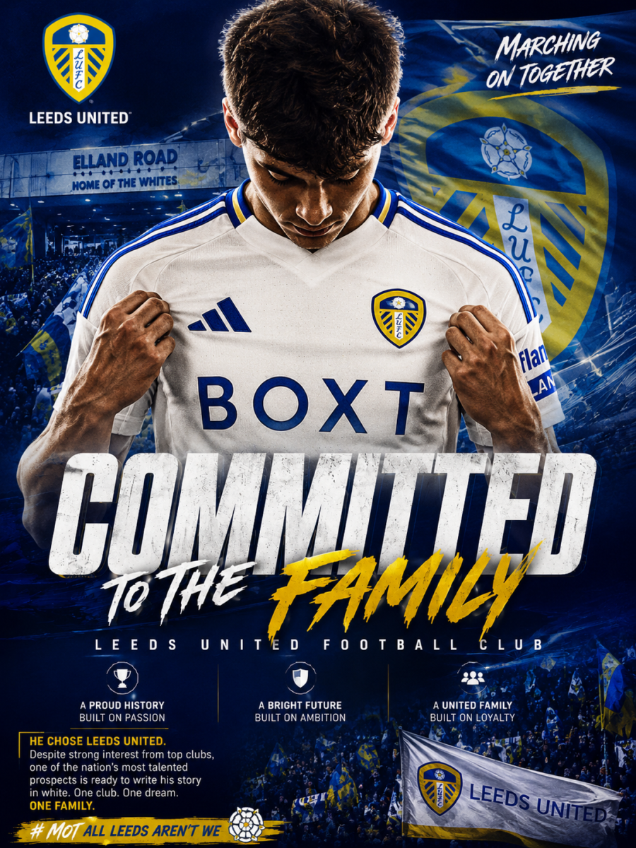 🚨⚪💙 BREAKING: Despite relentless interest from several top European clubs, one of football’s brightest young talents has officially committed his future to Leeds United, choosing Elland Road over a host of high-profile destinations in a major statement of ambition that has supporters dreaming of an exciting new era. …See more ⤵️