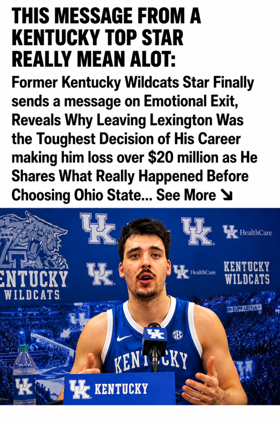 Former Kentucky Wildcats Star Finally Sends Emotional Message on Departure from Lexington, Explains Why Leaving Was the Toughest Decision of His Career Despite Sacrifices, and Opens Up About the Fresh Start That Convinced Him to Join Ohio State…see more ⤵️