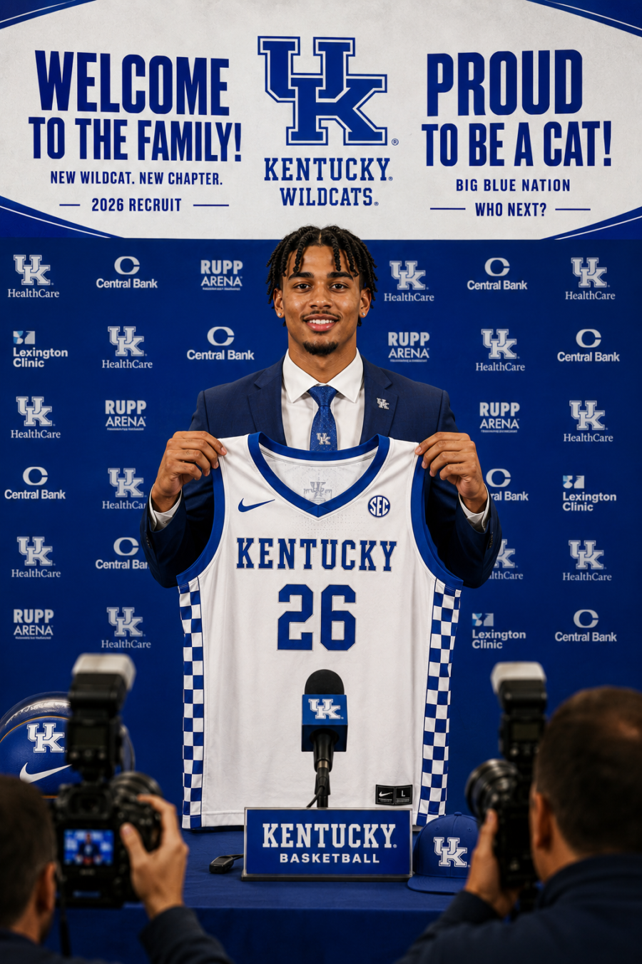 Kentucky Wildcats men’s basketball unveil elite 2026 recruit in electrifying Rupp Arena presentation, signaling renewed championship ambition, energizing Big Blue Nation with bold vision, strong leadership, and a dynamic roster built to dominate college basketball’s biggest stage this season….see more ⤵️